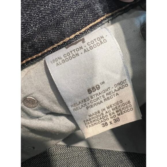 Vintage Levi’s 559 Made in Mexico Relaxed Straight Jeans Dark Blue Size 36X30 JJ - Picture 5 of 11